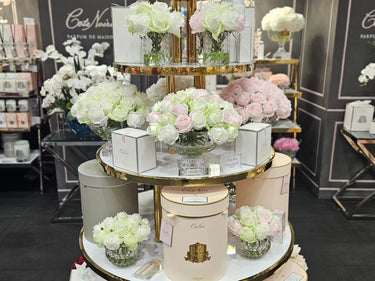 Luxury Centrepiece 37 Rose Bud Bouquet - Silver Badge - Pink, Green & White - CPRB13 (Carton of 1)